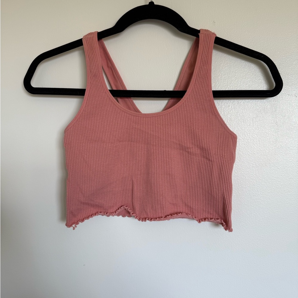 Spiritual Gangster Pink Fitted Crop Tank Top
